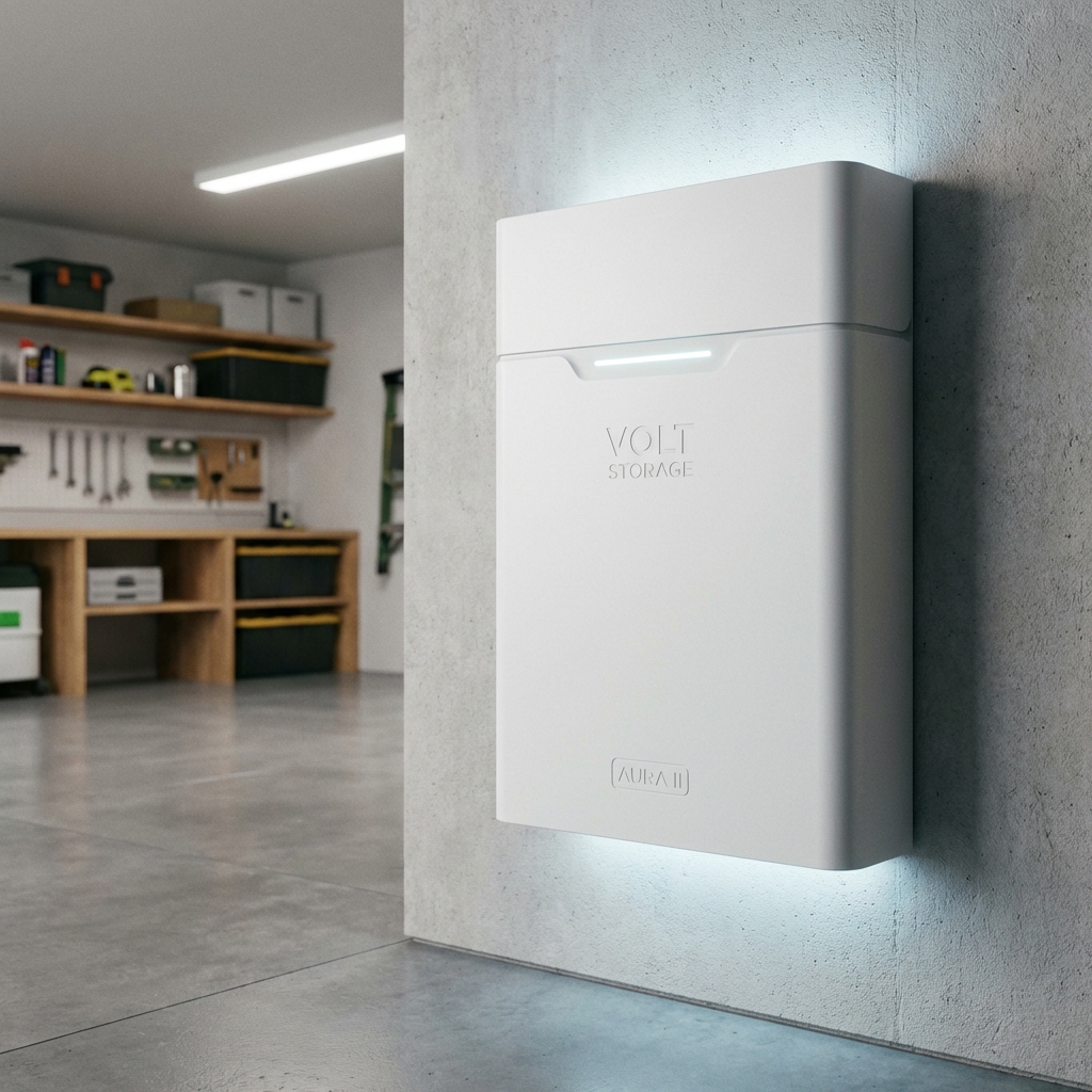 Sleek modern thuisbatterij systeem