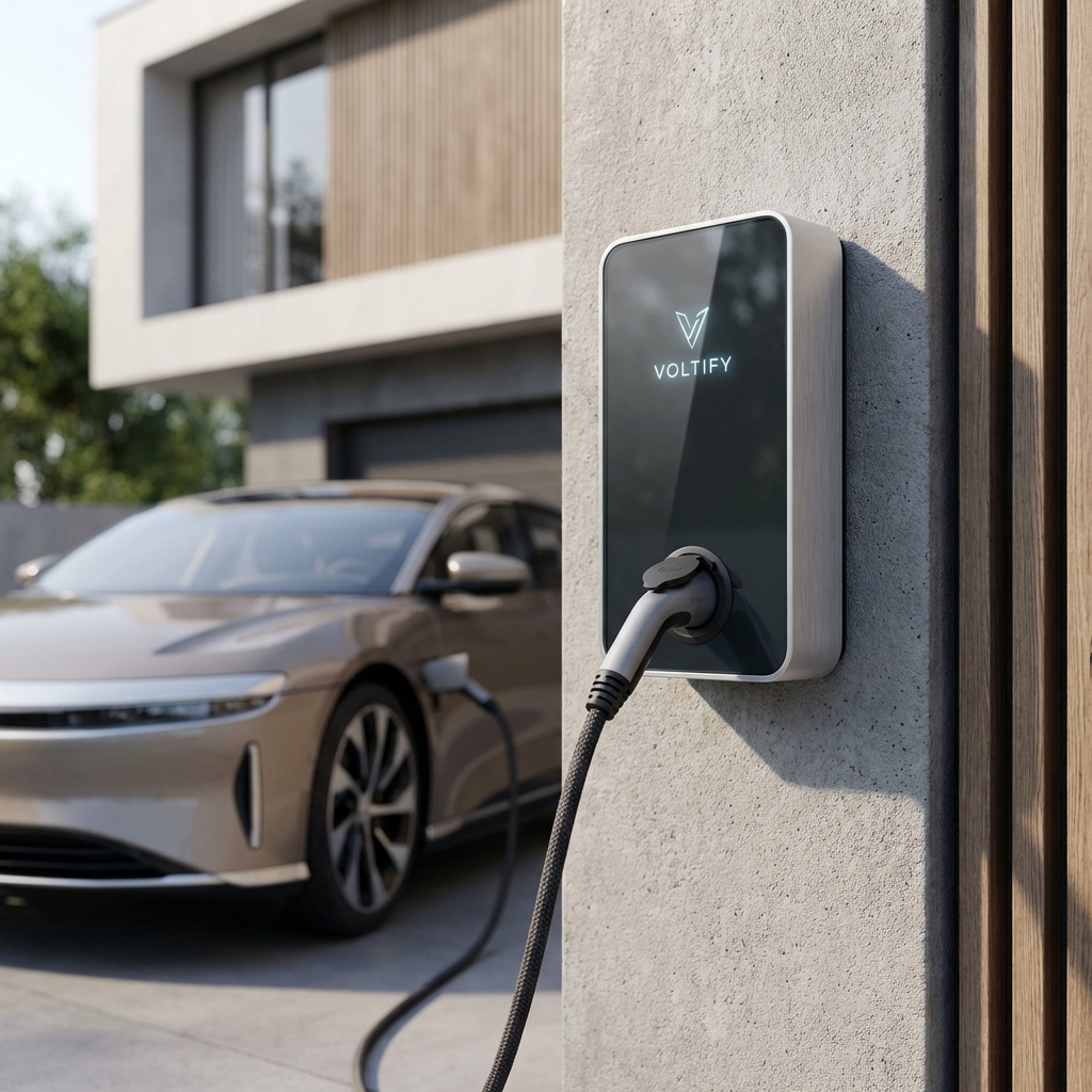 Modern EV oplaadpunt aan huis